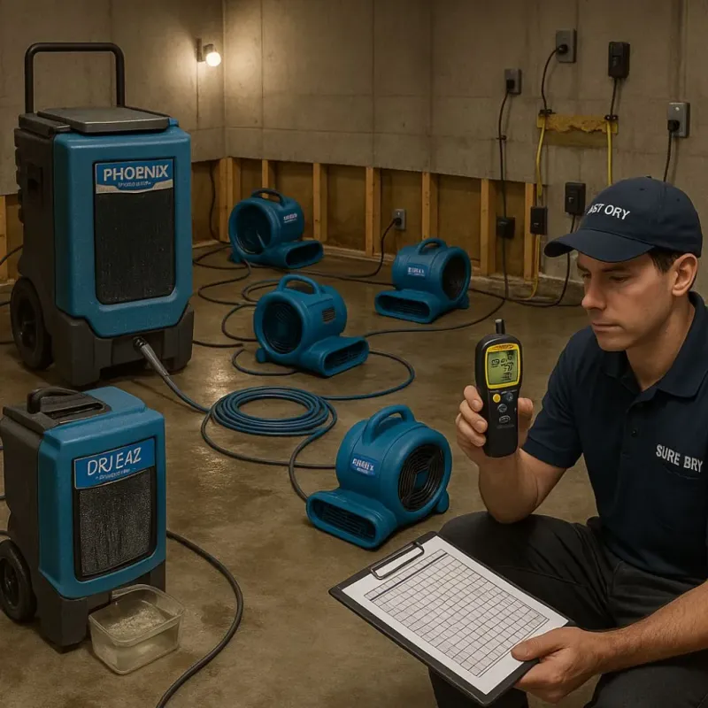 Structural Drying and Dehumidification process in Charlotte Park, FL
